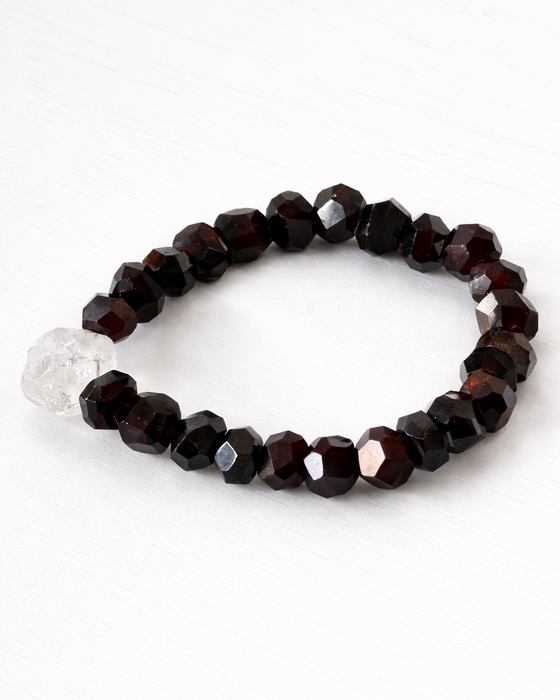 CrimsonCore Quartz & Garnet Bracelet