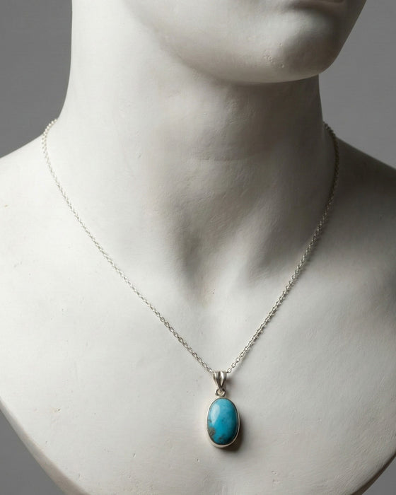 Lapisora Afghan Turquoise Oval Pendant