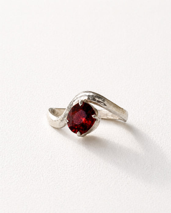 Crimson Veil Garnet Ring