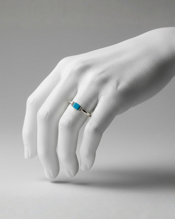 SkyLine Turquoise Bar Silver Ring