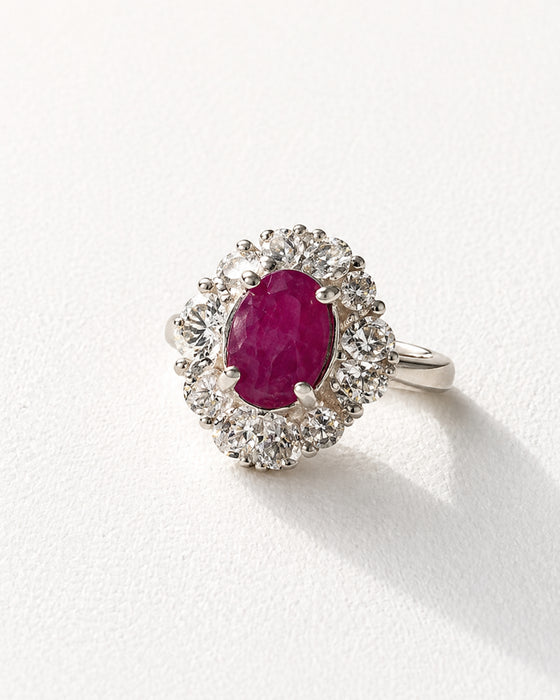 Rosé Halo Royale Ring