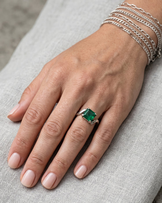 Verdant Edge Emerald Ring