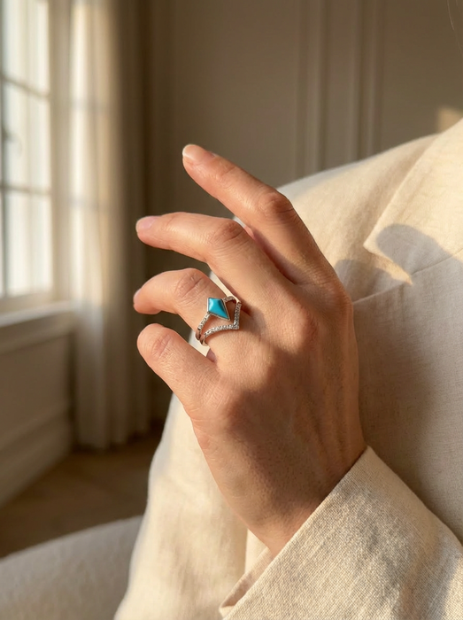 SkyVector Turquoise Stacking Ring Set