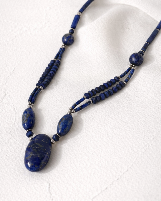 Midnight Echo Afghan Lapis Lazuli Necklace