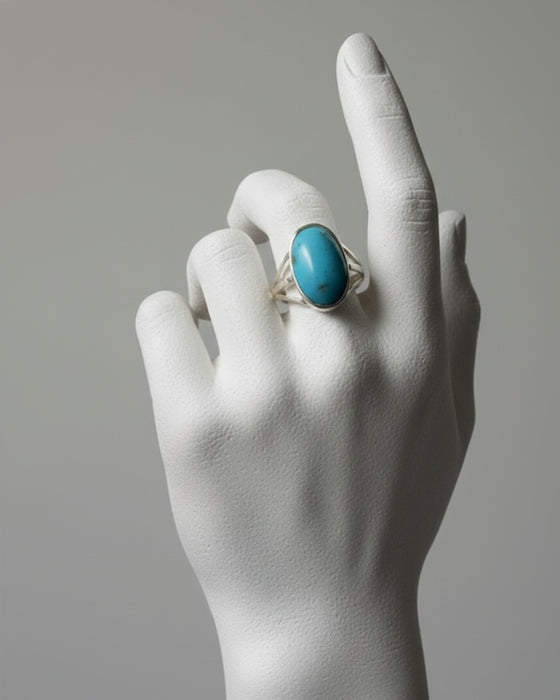 SkyVein Afghan Turquoise Oval Ring