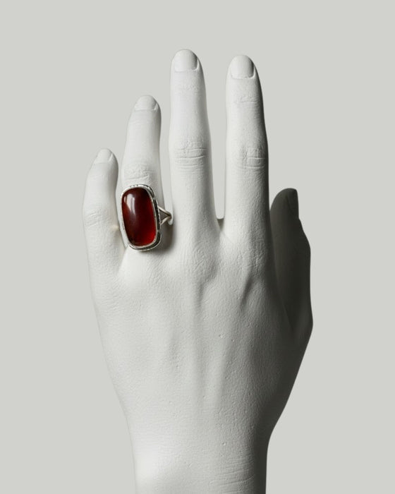 Rumi Ember Afghan Red Agate Ring