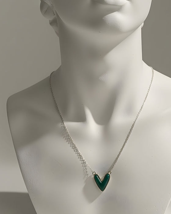 VerdantV Malachite Heart Necklace