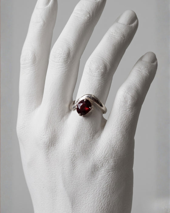 Crimson Veil Garnet Ring