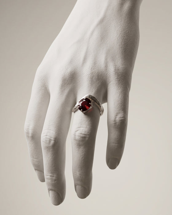 Crimson Veil Garnet Ring