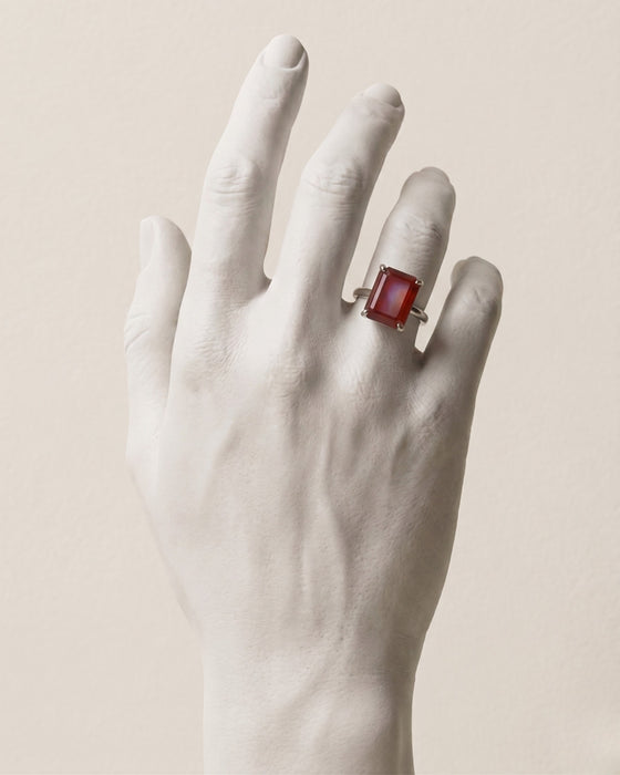 Crimson Monarque Agate Ring