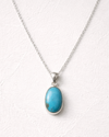 Turquoise pendant necklace on a white background