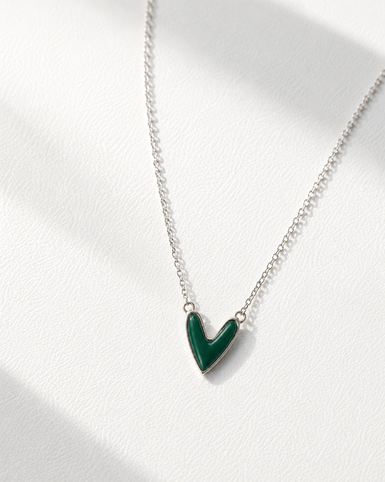 VerdantV Malachite Heart Necklace
