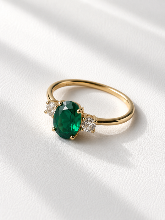 Emerald Heirloom 10K Gold Ring