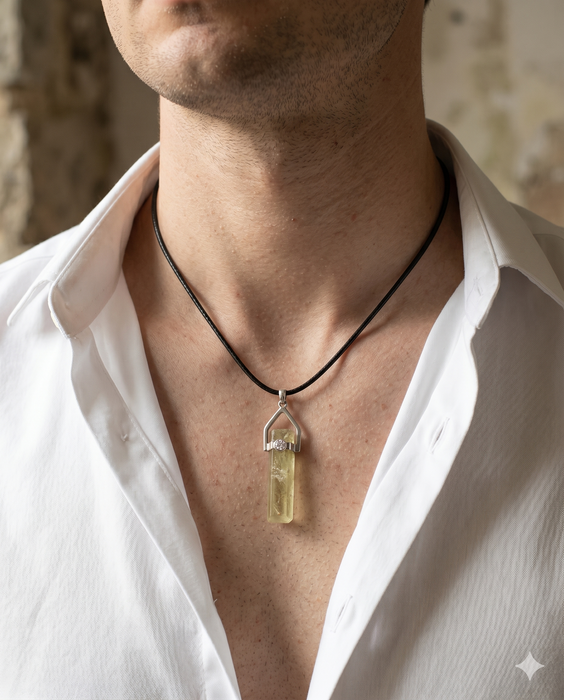 DaryaMist Afghan Aquamarine Crystal Pendant