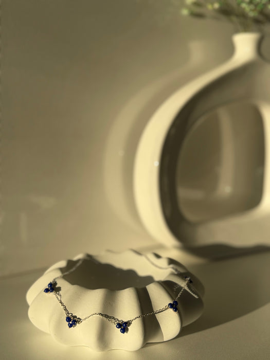 AzureBloom Lapis Cluster Necklace