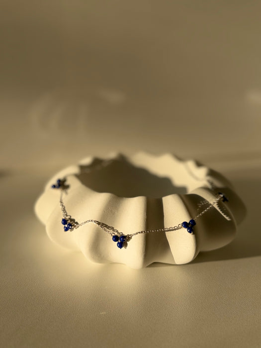 AzureBloom Lapis Cluster Necklace
