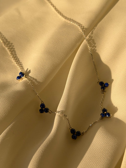 AzureBloom Lapis Cluster Necklace
