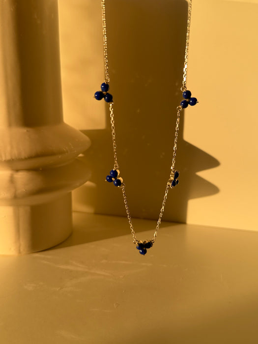 AzureBloom Lapis Cluster Necklace