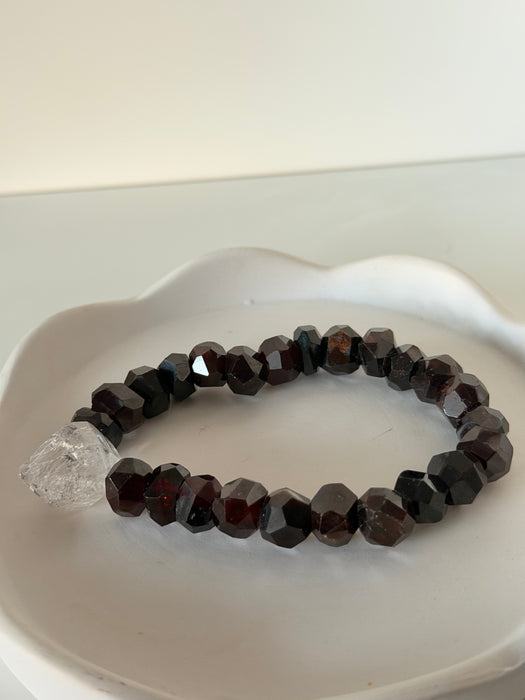 CrimsonCore Quartz & Garnet Bracelet
