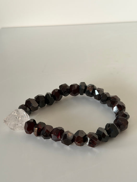 CrimsonCore Quartz & Garnet Bracelet