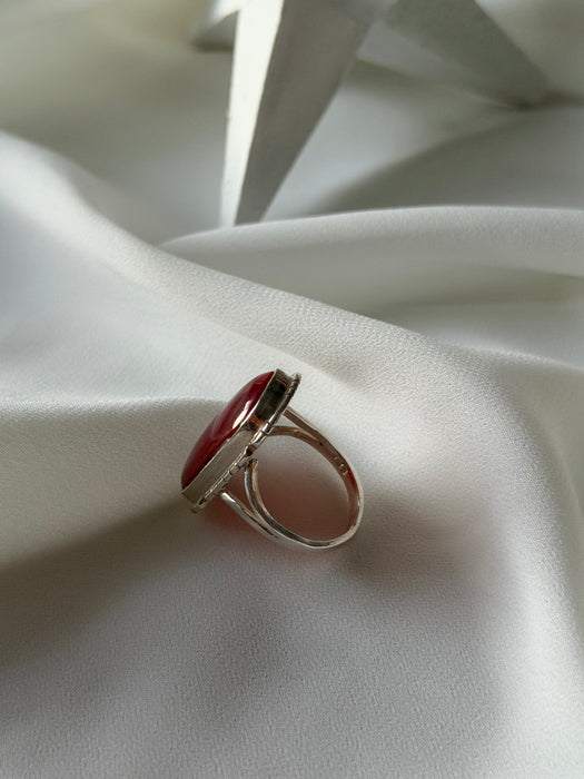 Rumi Ember Afghan Red Agate Ring