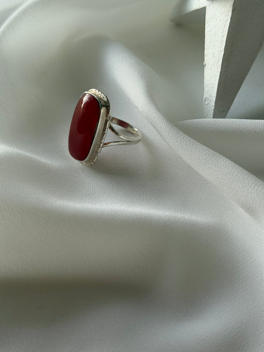 Rumi Ember Afghan Red Agate Ring