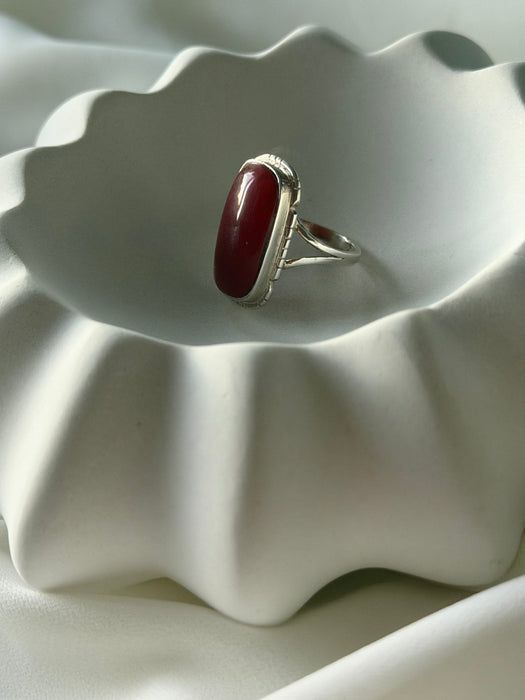 Rumi Ember Afghan Red Agate Ring