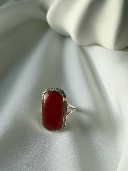 Rumi Ember Afghan Red Agate Ring