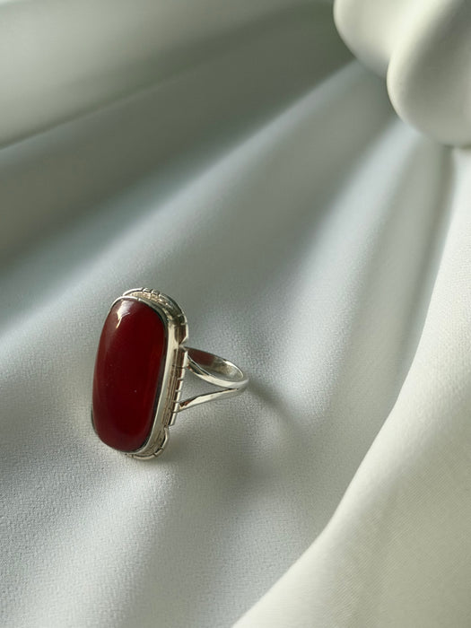 Rumi Ember Afghan Red Agate Ring