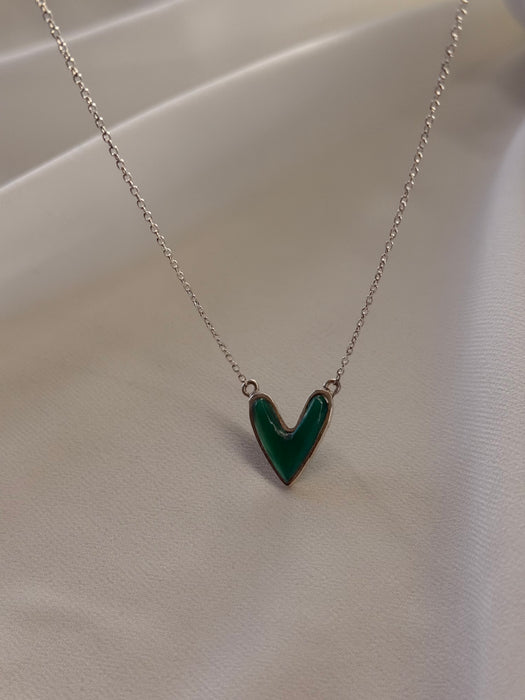 VerdantV Malachite Heart Necklace