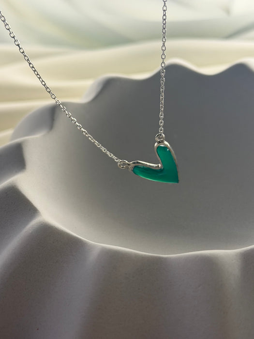 VerdantV Malachite Heart Necklace