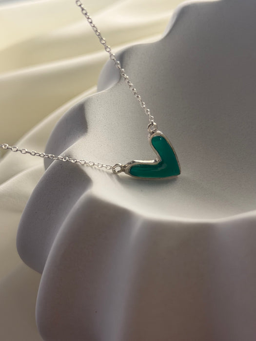 VerdantV Malachite Heart Necklace
