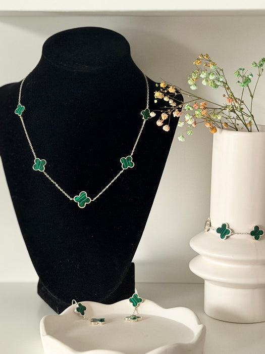 VerdantBloom Afghan Malachite Harmony Set