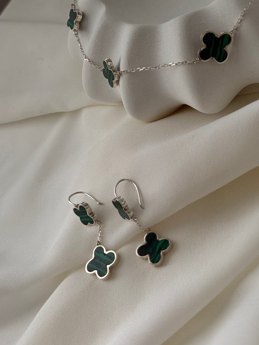 VerdantBloom Afghan Malachite Harmony Set