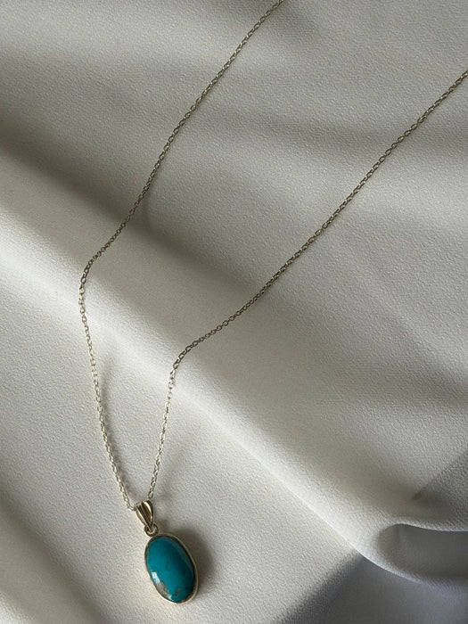 Lapisora Afghan Turquoise Oval Pendant