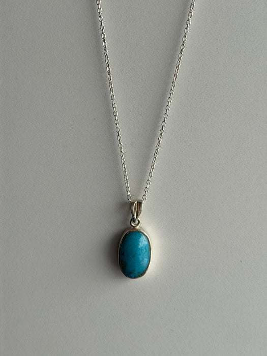 Lapisora Afghan Turquoise Oval Pendant