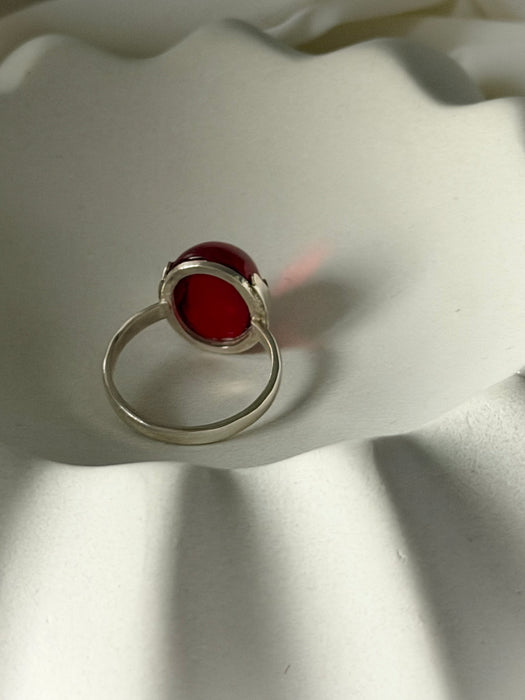 Crimson Sol Afghan Red Agate Ring