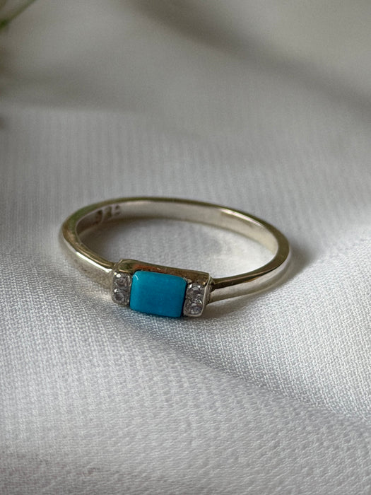 SkyLine Turquoise Bar Silver Ring