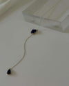 Necklace with blue gemstones on a white surface