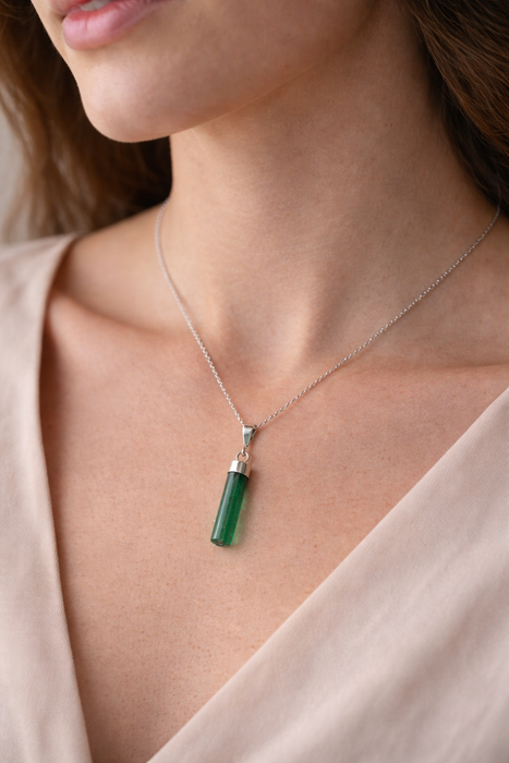 VerdeRay Afghan Tourmaline Silver Pendant