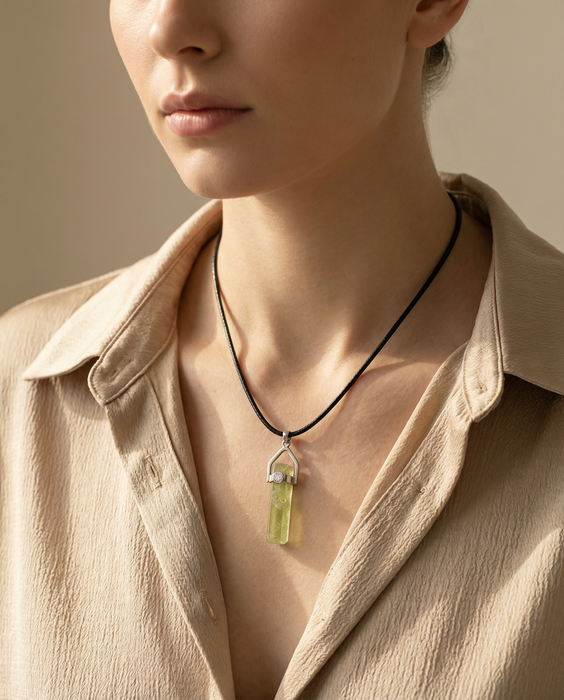 DaryaMist Afghan Aquamarine Crystal Pendant