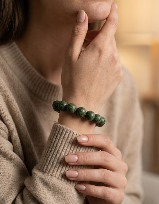 Verdant Sphere Stone Bracelet