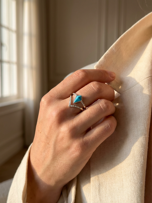 SkyVector Turquoise Stacking Ring Set